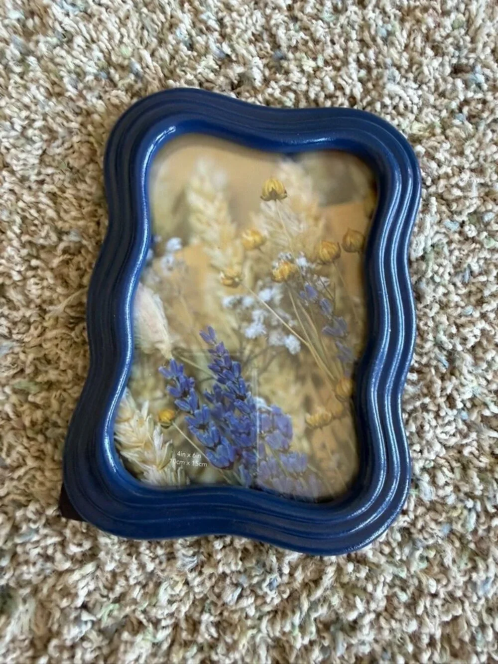 NIB Isaac Jacobs Blue 70s Wave Picture Frame 4